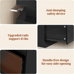 Tall Black 8 Dresser for Bedroom, Sliding Top Storage Space, Modern Wood Drawers with LED Light and Power Outlet, Large Chest of Drawer for Living Room, Hallway, Entryway (8 Drawers,Black)