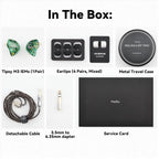 Tipsy M3 Professional IEM for Musicians  2BA + 1DD Drivers  36dB PNC  IPX5  Acoustic-Runway™ Technology  Skin-Friendly Resin  Detachable 0.78mm 2-pin Cable (No Mic  Green)