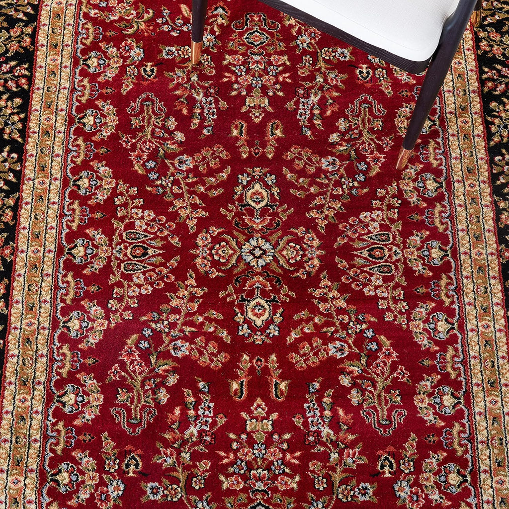 SAFAVIEH Area Rug 9x12 - Lyndhurst Collection - Large - Red & Black, Traditional Oriental Design, Non-Shedding & Easy to Clean, Ideal for Living Room, Bedroom, Dining Space (LNH331B)