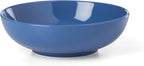 Oneida Serveware, 24 Seven Colors 3-Piece Nesting Bowl Set With Wood Stand, Porcelain Material Wooden Stand, Dishwasher And Microwave Safe, Serving Bowls, Salad Bowl, Pasta Bowls (Turquoise, 4 Pieces)