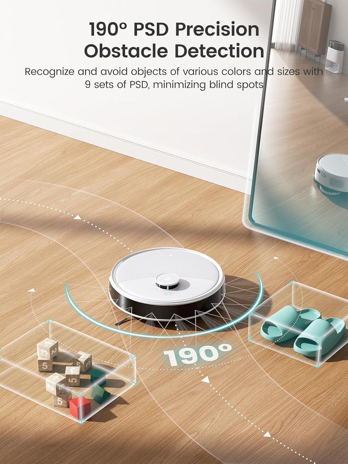 Lefant Robot Vacuum and Mop, 15000Pa Suction, 90-Day Self-Emptying, Auto Mop Washing&Drying, Obstacle Avoidance, All-in-One for Pet Hair Carpet, 5G WiFi Alexa/APP/iWatch Control, M3 White