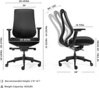 EUREKA ERGONOMIC Lira Office Chair, Ergonomic Desk Chair with 3D Armrests, Adjustable Seat Depth, Mesh Computer Chair with Lumbar Support for Home Office(Black)