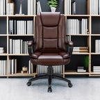 OFIKA Home Office Chair, 400LBS Big and Tall Chair Heavy Duty Design, Ergonomic High Back Cushion Lumbar Back Support, Computer Desk Chair, Adjustable Executive Leather Chair with Armrest