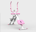 Multi-Function Full-Body Trainer, 2-in-1 Stair Stepper and Ab Machine, Pink, 300 LBS Capacity, LCD Display, Adjustable