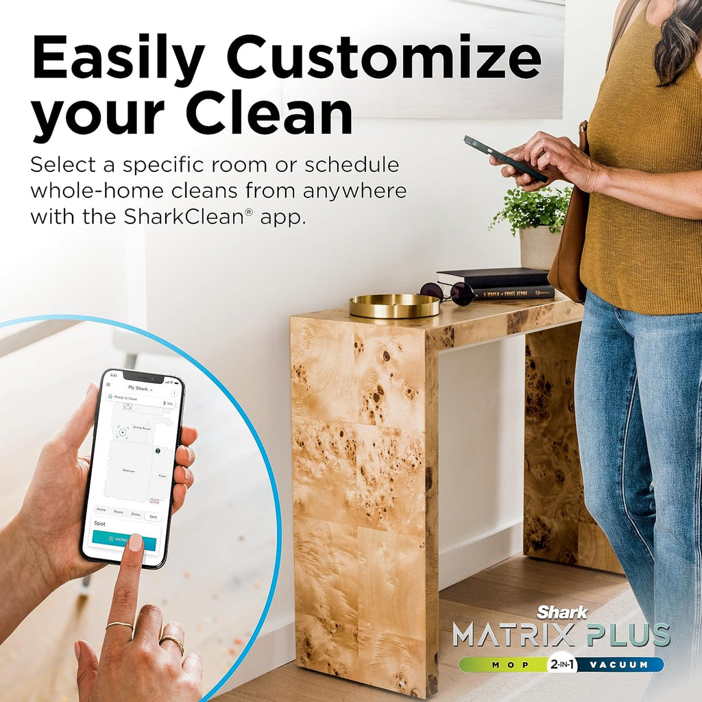 Shark Plus 2in1 Robot Vacuum & Mop with Sonic Mopping, Home Mapping, HEPA Bagless Self Empty Base, CleanEdge, for Pet Hair, WiFi, Black/Mocha, AV2630WA, for Carpets & Hardfloors