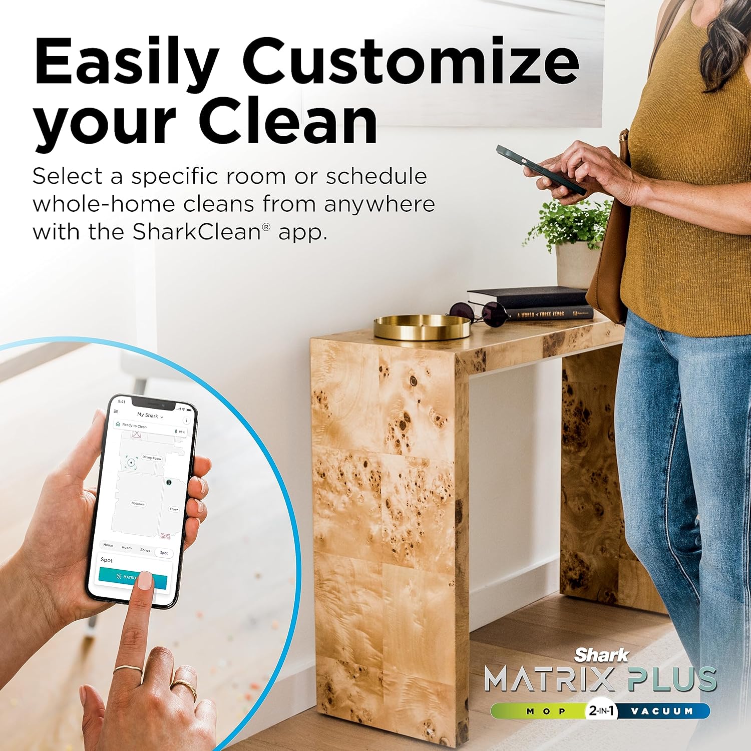 Shark Plus 2in1 Robot Vacuum & Mop with Sonic Mopping, Home Mapping, HEPA Bagless Self Empty Base, CleanEdge, for Pet Hair, WiFi, Black/Mocha, AV2630WA, for Carpets & Hardfloors