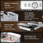 (2026 Upgrade) Espresso Machine with Grinder, Expresso Coffee Machines with Built-in Anti-Clog Coffee Grinder/Milk Steam Wand/Frother, Expresso Machines for Home Perfect Cappuccino & Latte-Silver