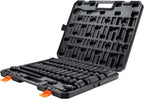 VEVOR 1/2" Drive Impact Socket Set, 65 Piece SAE 3/8" to 1-1/4" and Metric 10-24mm, 6 Point Cr-V Alloy Steel for Auto Repair, Easy-to-Read Size Markings, Rugged Construction, Storage Case