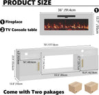 Fireplace TV Stand with 36'' Electric Fireplace, 70'' TV Media Entertainment Center with Fireplace Up to 80 inch,Modern LED TV Console with High Gloss Cabinet for Living Room