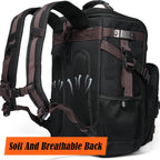 WELKINLAND 60-Pocket Electrician Backpack & Tool Bag Set, Heavy-Duty HVAC Backpack, Waterproof Wax Canvas Tool Back pack, Full-Open Mechanic Tool Back pack, Technician Backpacks