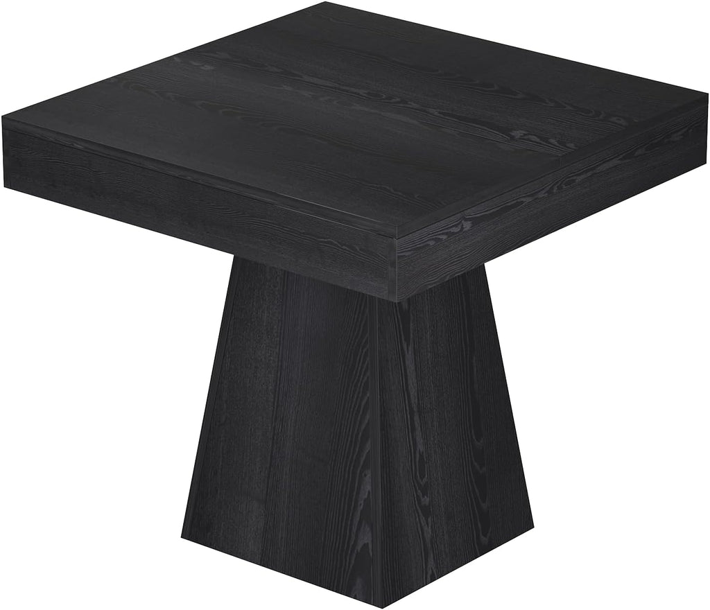 Square Dining Table, Farmhouse Style Eating Table for 2-4 People, 31.5-inch Kitchen Table with Sturdy Pedestal Base, Wooden Dinner Table for Dining Room, Living Room, Black