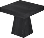 Square Dining Table, Farmhouse Style Eating Table for 2-4 People, 31.5-inch Kitchen Table with Sturdy Pedestal Base, Wooden Dinner Table for Dining Room, Living Room, Black
