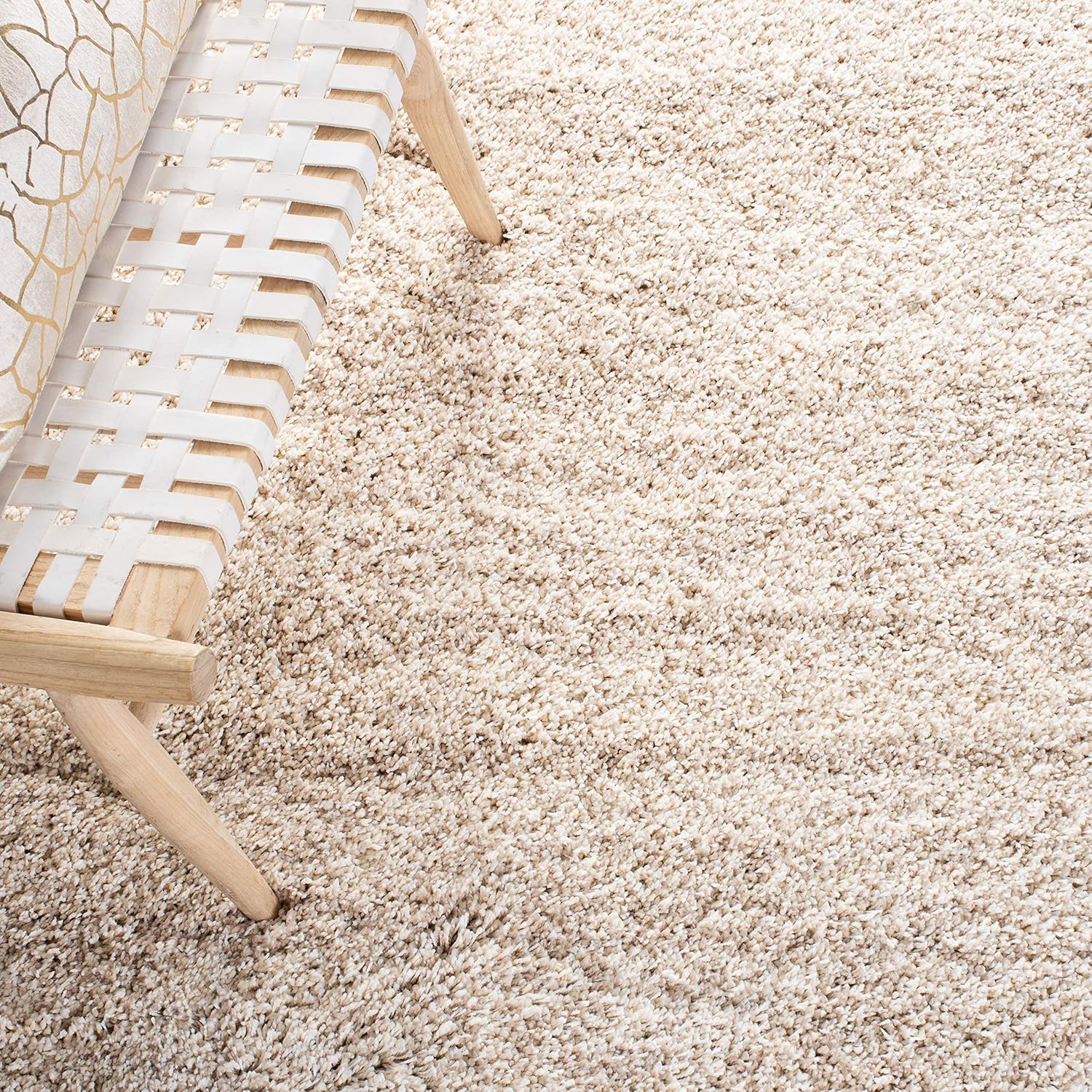 SAFAVIEH Hudson Shag Collection Area Rug - 9' x 12', Ivory & Beige, Modern Abstract Design, Non-Shedding & Easy Care, 2-inch Thick Ideal for High Traffic Areas in Living Room, Bedroom (SGH295C)
