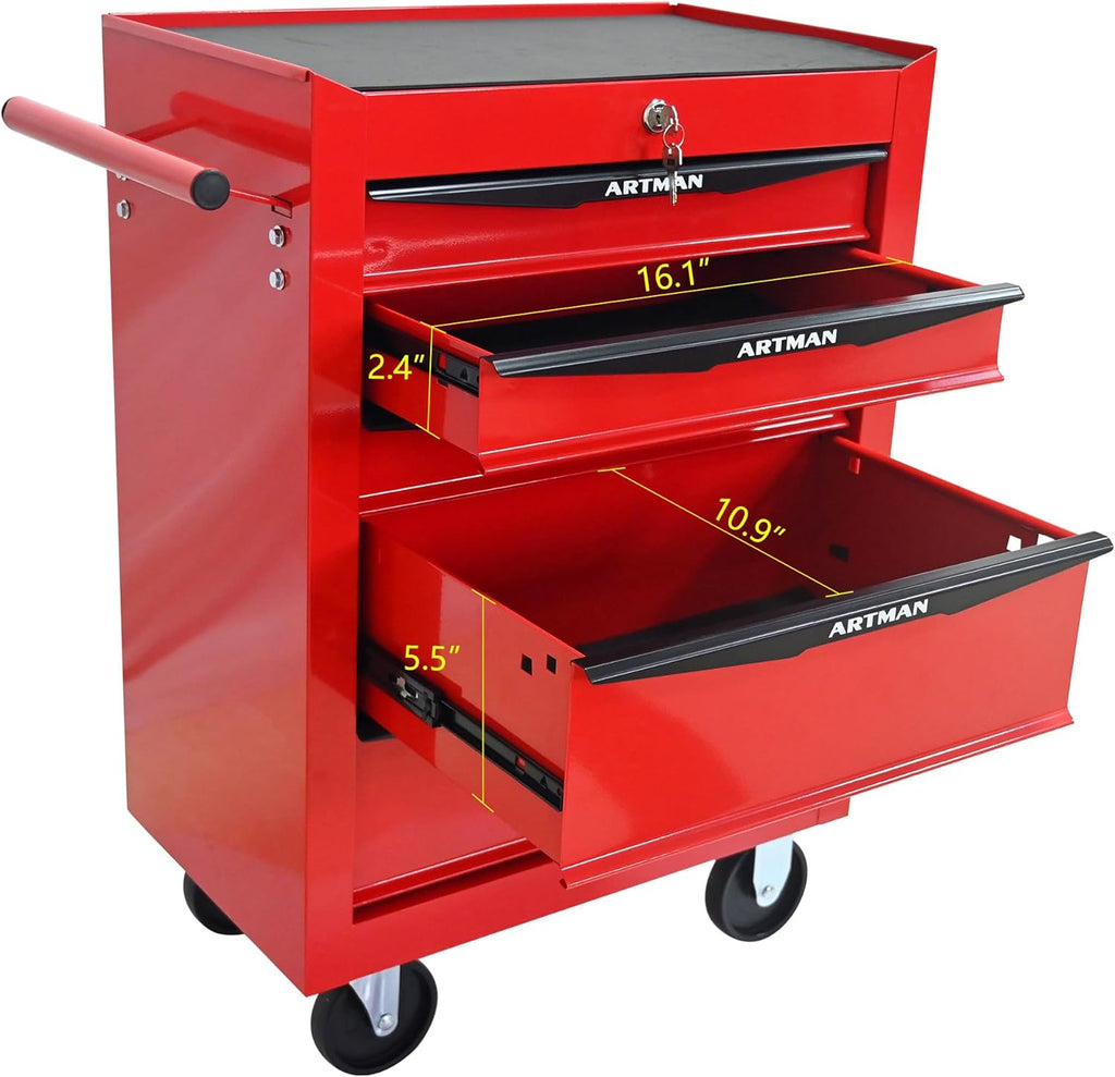 5 Drawers Rolling Tool Box on Wheels, Multifunctional Tool Cart, Drawers Rolling Trolley Organizer Tool Storage Chest for Warehouse,Garage,Workshop,Repair Shop (5 Drawers-30.5"H)