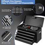 5 Drawer Rolling Tool Chest with Wheels, 2-in-1 Detachable Tool Box and Cabinet, Lockable Metal Storage Organizer, Mobile Toolbox for Garage Workshop Home, Black&Red