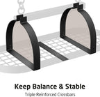 KES 48 Inch Large Hanging Pot Rack, Heavy Duty Oval Pot and Pan Hanging Rack Ceiling Mount, Pot Pan Hangers for Kitchen with 20 Hooks, Matte Black, (For 16" and 24" Joist Mount), KUR225S122-BK