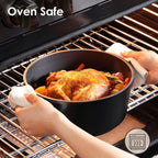 SENSARTE 14Pcs Pots and Pans Set Nonstick Cookware Set Kitchen Cooking Frying Pans with Stay-cool Handle, Dishwasher Safe, Induction Compatible, PFOA/PFOS Free, Black