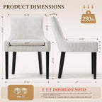 Dining Chairs Set of 4, Upholstered Corduroy Dining Room Chair with Wood Legs, Mid-Back Padded Kitchen Side Chairs for Dining Room, Beige