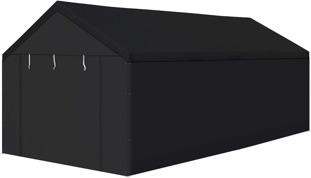 Caravan Canopy Car Tent Sidewalls for Carport, Garage & Shed, Domain, 10 x 20 Ft, Black (Roof and Canopy Not Included) - Portable Vehicle and Motorcycle Shelter - Large Outdoor Storage