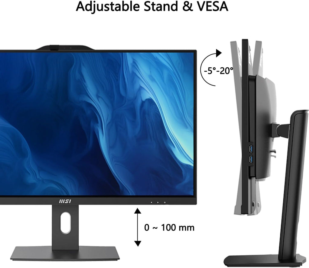 msi PRO AP272P Business All-in-One Desktop  27" IPS FHD 100Hz Eye-Care Display  Intel Core i5-14400  32GB DDR5  1TB SSD  IR FHD Webcam  Wi-Fi 6E  HDMI  DP  Wireless KB & Mouse  Windows 11 Pro