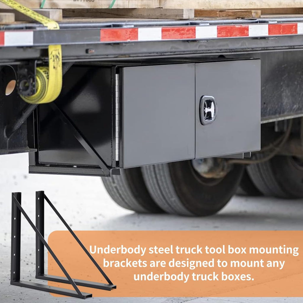 Colinktool Underbody Steel Mounting Brackets,18 x 18 Inch Truck Tool Box Mounting Kit, with Screws Spacers and Sleeves - 2 PCS