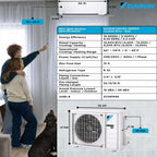 Daikin 12,000 BTU 18 SEER2 Entra R32 Series Ductless Mini Split Heat Pump System w/Maxwell All-Inclusive 15' Installation Kit and Wall Mounting Bracket (230V), White, RXC12+FTXC12+IKM1438+WAFP24