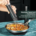 HexClad Salt and Pepper Mill Set with Adjustable Professional Grinders and No-Mess Caps