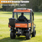 UTVS16 UTV Broadcast Spreader Fits for Salt Grass Seed Fertilizer  Deer Feeder Seed and More All Season Spreader 150 lb. Capacity Black