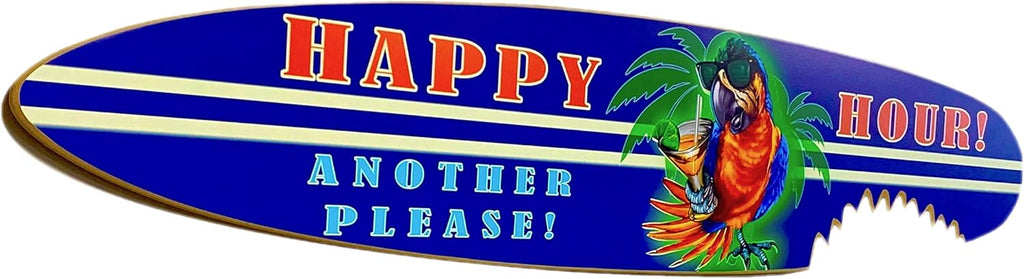 Classic Happy Hour Parrot Party Shark Bite Surfboard - 4 footer (Indoor use only)