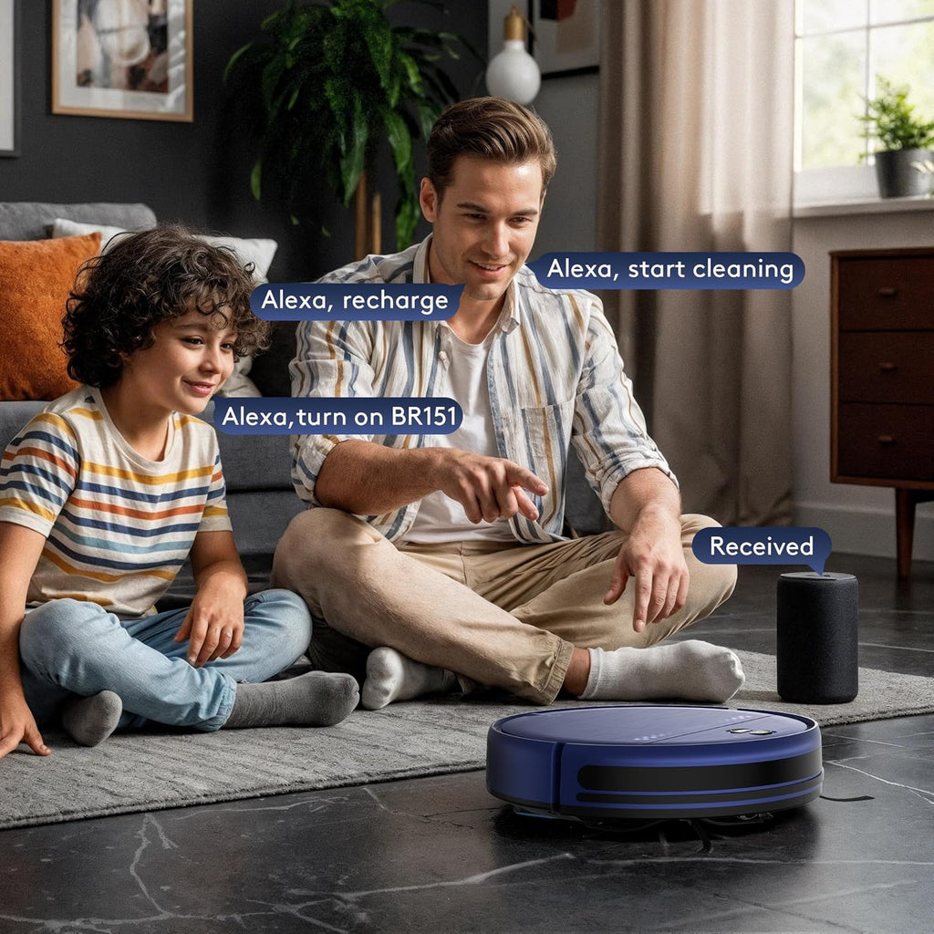 Robot Vacuum and Mop Combo, 2-in-1 Robot Vacuum Cleaner, 2.87'' Slim Design, Wi-Fi/App/Voice Control, 3D Obstacle Avoidance & Self-Charging Robotic Vacuum for Hard Floors, Carpets, Pet Hair