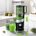 Cold Press Juicer For Whole Fruits, Aeitto Juicer Machines with Large Feed Chute, Self Feeding Juice Extractor Machine, Easy to Assemble, Easy to Clean & Use, High Juice Yield