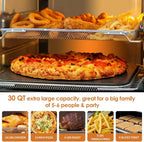 NUWAVE Bravo XL Air Fryer Convection Toaster Oven Countertop, 112-in-1 Smart Grill Combo with Original Flavors & Marks, Adjustable Heating Zones for Pizza, Roast, Bake, 50-500°F, Stainless Steel, 30QT