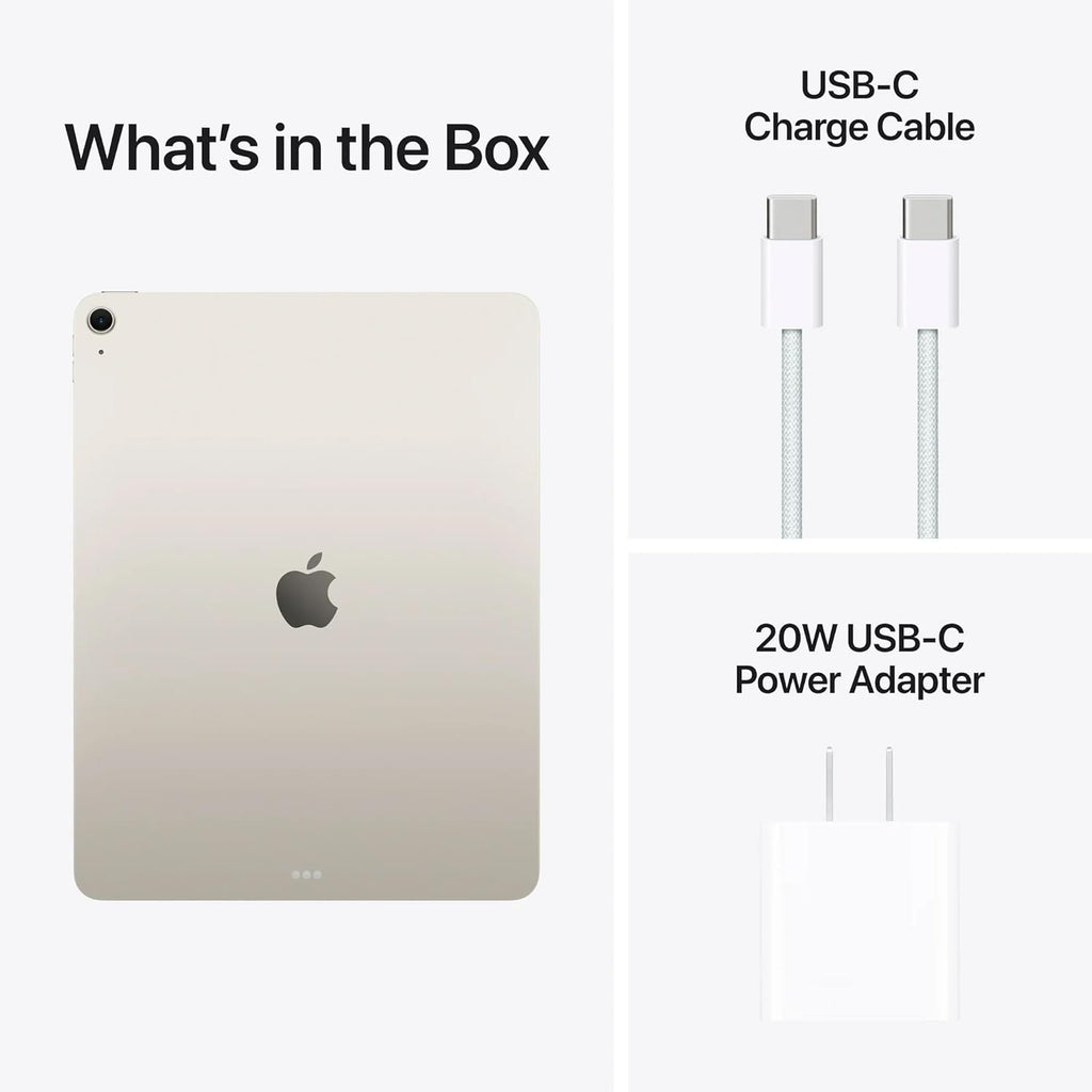 2025 Apple iPad Air with Apple M3 Chip (13-inch  Wi-Fi + Cellular  256GB) - Starlight (Renewed Premium)