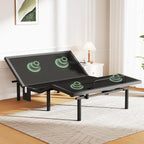 Marsail MS01-1 Full Adjustable Bed Base with Massage, 4 Ports USB A&C Bed Frame with Under-Bed Nightlight, 3 Minutes Fast Assembly, Wireless Control Adjustable Bed with 4 Height Options