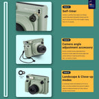 Fujifilm INSTAX Wide 400 Instant Camera - Sage Green with Pixibytes Microfiber Cleaning Cloth (Camera + 2 Wide Twin Packs)