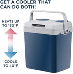 Ivation Electric Cooler & Warmer with Handle |27 Quart (25 L) Portable Thermoelectric Fridge For vehicles & Trucks| 110V AC Home Power Cord & 12V Car Adapter for Camping, Travel & Picnics