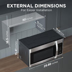 BLACK+DECKER EM044KB19 Over The Range Microwave Oven with One Touch, 1000 Watts, 400 CFM and Auto Cooking, OTR 1.9 Cu.ft