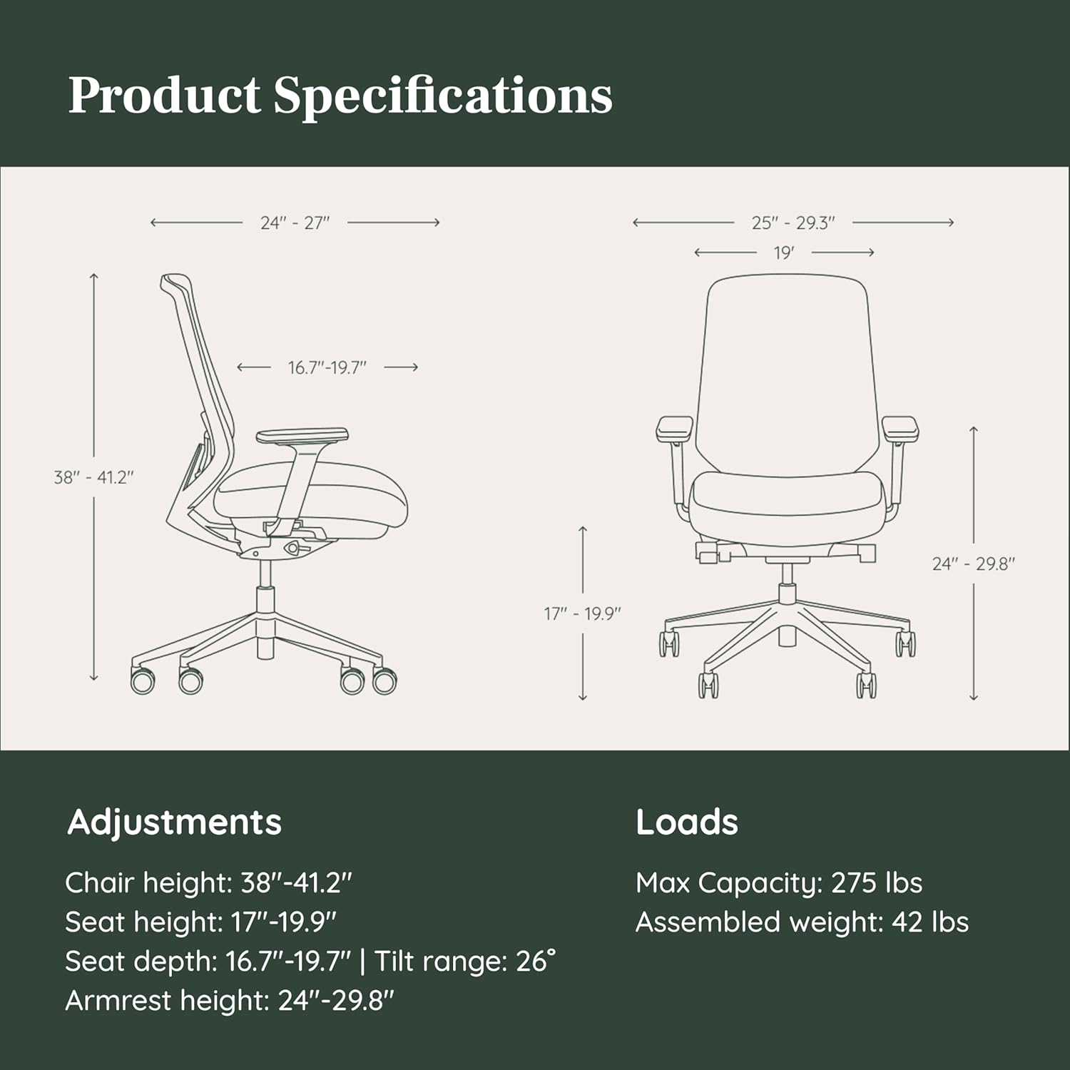 Branch Ergonomic Chair Pro - Mesh Office Chair with 14 Points of Adjustment - Height, Depth & Tilt Adjustable - 5D Armrests - Forward Tilt, Smooth Recline, and Lumbar Support - Shore