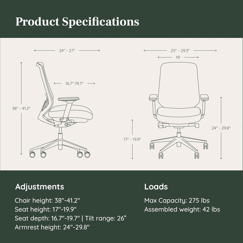 Branch Ergonomic Chair Pro - Mesh Office Chair with 14 Points of Adjustment - Height, Depth & Tilt Adjustable - 5D Armrests - Forward Tilt, Smooth Recline, and Lumbar Support - Black