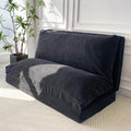 MAXYOYO Folding Sofa Bed, Extra Thick and Long Floor Sofa Convertible Sleeper Chair with Washable Cover, Floor Couch Lounge Bean Bag Bed for Living Room, Black, 30"x95"