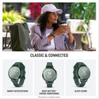 Garmin Lily® 2 Active  Small and Stylish Smartwatch  Built-in GPS  Hidden Display  Patterned Lens  Up to 9 Days Battery Life  Jasper Green with Jasper Green Silicone Band