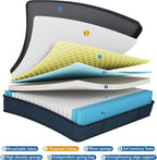 inight 12 Inch King Size Hybrid Mattress, Medium Firm Support for Average Weight (130-230lbs), Supportive Nebulign Foam & Silent Pocket Coils, Fiberglass-Free, CFR 1633 Compliant