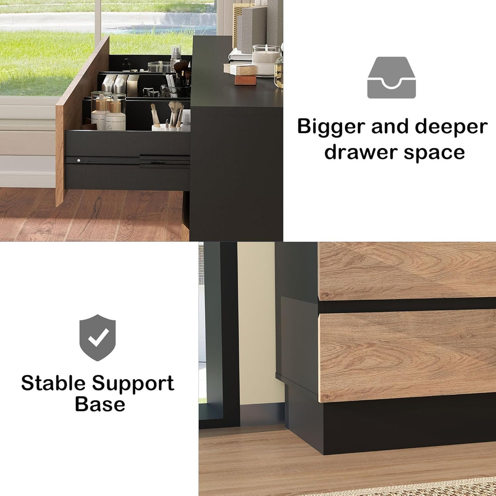 Modern Dresser for Bedroom, Closet Organizers and Storage with 9 Drawers .63''Large Storage Organizer for Living Room, Bedroom, Oak