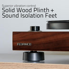 Fluance RT81 Elite High Fidelity Vinyl Turntable Record Player with Audio Technica AT95E Cartridge  Belt Drive  Built-in Preamp  Adjustable Counterweight  High Mass MDF Wood Plinth - Walnut