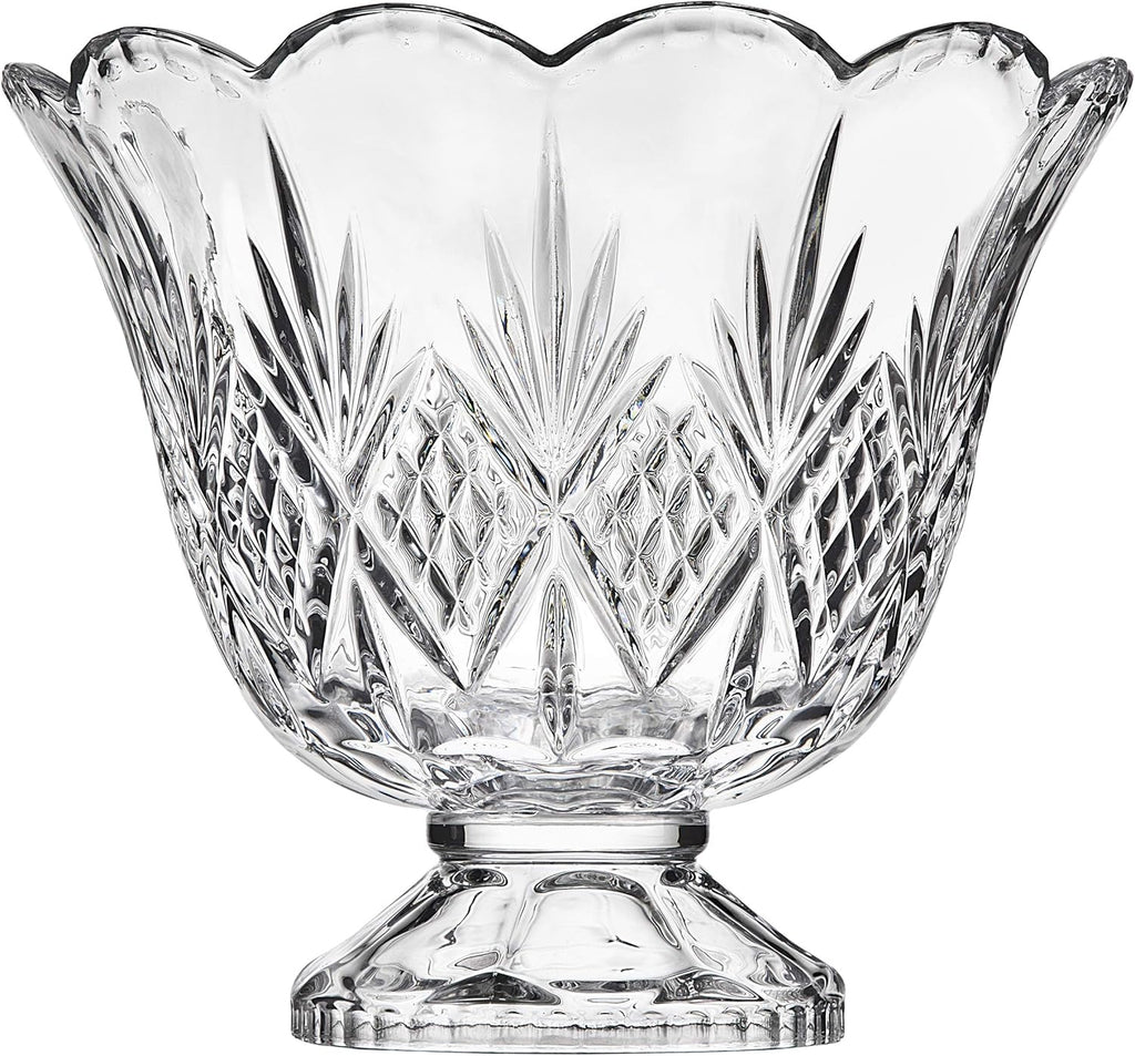 Godinger Dublin Crystal Punch Bowl Set with 8 Cups and Ladle - 10 Piece Set