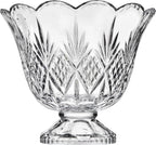 Godinger Dublin Crystal Punch Bowl Set with 8 Cups and Ladle - 10 Piece Set