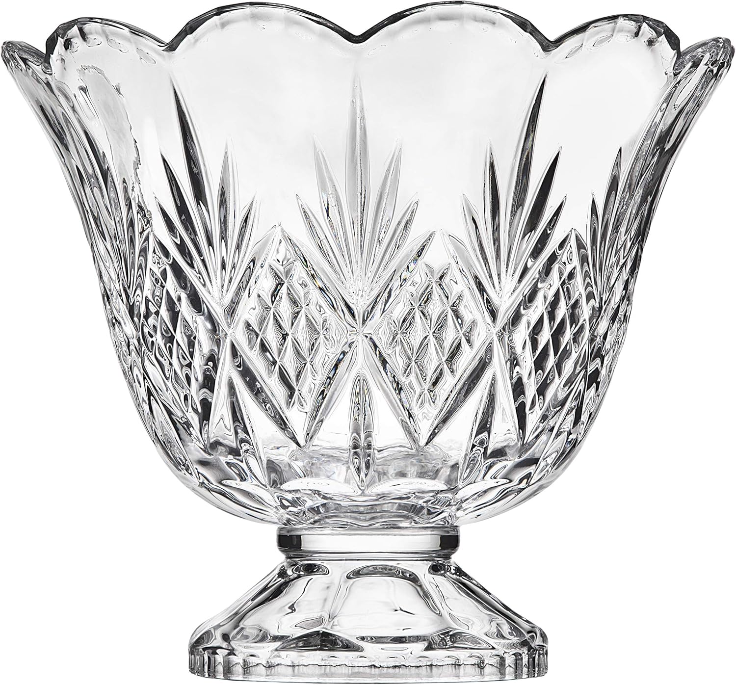 Godinger Dublin Crystal Punch Bowl Set with 8 Cups and Ladle - 10 Piece Set