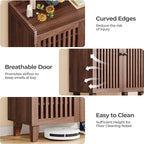 IRONCK Shoe Cabinet with Slatted Doors, 6-Tier Shoe Storage Cabinet with Adjustable Shelves, Wooden Shoe Rack Organizer for Entryway, Hallway, Closet, Living Room, Walnut