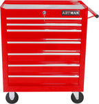 7 Drawers Rolling Tool Cart on Wheels, Multifunctional Organizer Tool Chest Tool Case, Trolley Tool Storage Tool Box for Workshop,Garage,Repair Shop (7 Drawers 24.2" W×12.9" D×29.9" H-Red)
