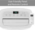 LG 6,000 BTU DOE 8,000 BTU ASHRAE Portable Air Conditioner, 115V, Cools 250 Sq.Ft. (10' x 25' Room Size), Quiet Operation, LCD Remote Control, and Window Installation Kit, White